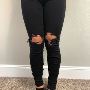 Ripped Black American Eagle Jeans